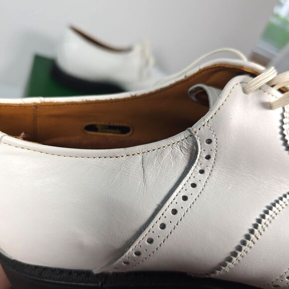 Allen Edmonds Linwood Golf Shoes Men\'s 9D White Leather USA EUC Original Golf main image 2